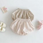 【66-100cm】セットアップ ベビー フリル襟トップス＆フラワーパンツ - 画像 (7)