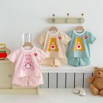 【80-130cm】セットアップ キッズ服 ハート くま柄 - 画像 (5)