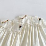 【66-130cm】ワンピースorロンパース ベビー サーカス 刺繍 ビッグカラー - 画像 (10)