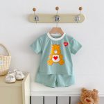 【80-130cm】セットアップ キッズ服 ハート くま柄 - 画像 (8)