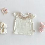 【66-100cm】セットアップ ベビー フリル襟トップス＆フラワーパンツ - 画像 (11)