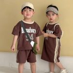 【80-150cm】セットアップorワンピース ブラウン スポーツ - 画像 (3)