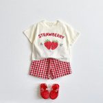 【80-130cm】セットアップ 英字 フルーツ 肌に優しい - 画像 (3)