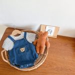 【66-90cm】サロペロンパースorTシャツ クマ柄 デニム ベビー服 - 画像 (8)
