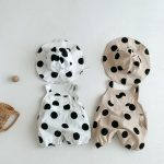 【66-100cm】サロペット ベビー ポルカドット サロペット&帽子