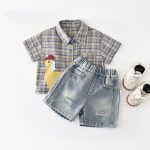 【73-120cm】Ｔシャツ 恐竜 チェック 男の子 トップス - 画像 (5)