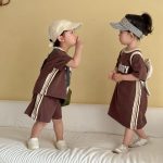 【80-150cm】セットアップorワンピース ブラウン スポーツ - 画像 (14)