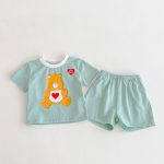 【80-130cm】セットアップ キッズ服 ハート くま柄 - 画像 (11)