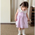 【73-110cm】ワンピース ベビー ストライプ 丸襟 - 画像 (4)