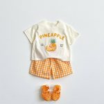 【80-130cm】セットアップ 英字 フルーツ 肌に優しい - 画像 (4)