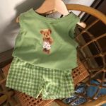 【73-110cm】セットアップ ベビー 熊 プリント - 画像 (5)