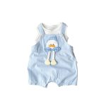 【73-100cm】セットアップ 可愛い アヒル サロペット＆シャツ - 画像 (6)