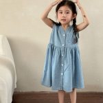 【80-150cm】デニムセット or ワンピース  キッズ服 Vネック - 画像 (7)