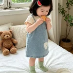 【73-120cm】ワンピース or シャツ ベビー ハート デニム - 画像 (16)