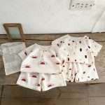 【73-120cm】セットアップ 北欧風 ワッフル 半袖 - 画像 (10)