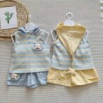 【73-100cm】セットアップ ベビー ノースリーブ ボーダー - 画像 (7)