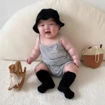 【66-90cm】セットアップ ベビー 韓国風 キャミボーダー - 画像 (2)