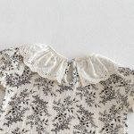 【66-100cm】セットアップ ブラック フラワー サロペット&シャツ - 画像 (11)