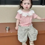 【73-100cm】パンツ ベビー ドットor小花柄 ゆったり - 画像 (5)