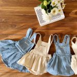 【66-90cm】サロペット インスタ映え デニム ショートパンツ - 画像 (5)