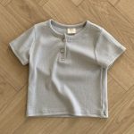 【73-100cm】半袖Tシャツ ベビー 丸首 ボタン付き - 画像 (5)