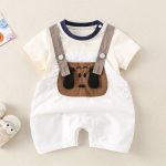 【66-90cm】セットアップ ベビー 可愛い ドッグ サロペット&シャツ - 画像 (4)