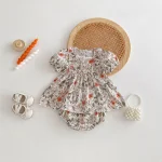 【66-100cm】セットアップ ベビー フリル 小花柄 - 画像 (4)