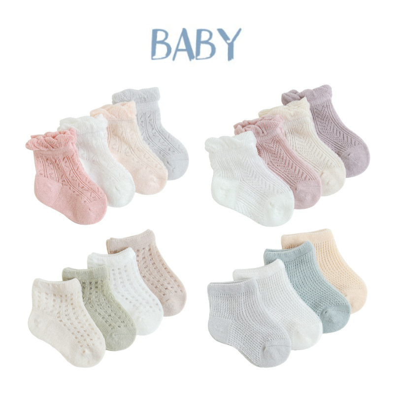 4-7.png 【GOODS】4足セット ソックス 薄手 シンプル - 画像 (1)