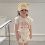 【80-130cm】セットアップ 女の子 レースフリル ノースリーブ - 画像 (2)
