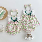 【66-120cm】ロンパースor セットアップ ベビー チューリップ - 画像 (2)