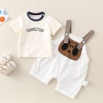 【66-90cm】セットアップ ベビー 可愛い ドッグ サロペット&シャツ - 画像 (7)