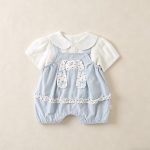 【73-100cm】セットアップ ベビー 可愛い ウサギ ドット サロペット - 画像 (7)
