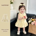【73-120cm】ワンピース ベビー 可愛い ドット プリント