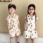 【80-150cm】オールインワン キッズ服 英字 or 犬柄 - 画像 (4)
