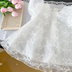 【73-110cm】ワンピース パフスリーブ レース 女の子 おしゃれ - 画像 (10)