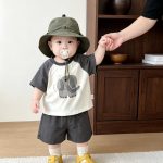 【73-120cm】Ｔシャツorショートパンツ ゾウー柄 カラーバリ カジュアル - 画像 (7)