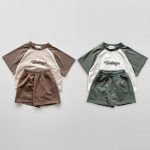 【80-120cm】セットアップ ベビー 英字 プリント 2点セット