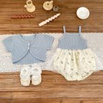 【66-90cm】セットアップ 可愛い キャミロンパース&カーディガン - 画像 (9)
