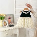 【73-120cm】ワンピース ベビー カラー バリドット - 画像 (7)