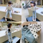 【90-130cm】Ｔシャツorパンツorセットアップ 女の子 ドット柄  オシャレ - 画像 (5)