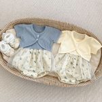 【66-90cm】セットアップ 可愛い キャミロンパース&カーディガン - 画像 (2)