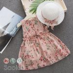 【80-130cm】ワンピース 女の子 スウェート 花柄
