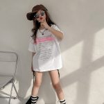 【90-160cm】半袖Ｔシャツ 女の子 アルファベット プリント - 画像 (5)