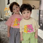 【80-130cm】半袖Tシャツ キッズ服 4色選べる プリント - 画像 (5)