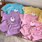 【80-120cm】セットアップ キッズ服 スウィート キュート 無地