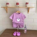【80-120cm】セットアップ キッズ服 スウィート キュート 無地 - 画像 (3)