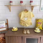 【80-120cm】セットアップ キッズ服 スウィート キュート 無地 - 画像 (4)