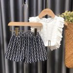 【90-150cm】セットアップ 女の子 ノースリーブ 刺繍 ショートパンツ - 画像 (6)