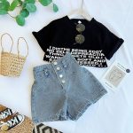 【110-160cm】セットアップ 女の子 デニム シンプル - 画像 (3)