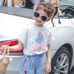 【110-160cm】トップス 女の子 アイスクリーム柄 合わせやすい - 画像 (3)